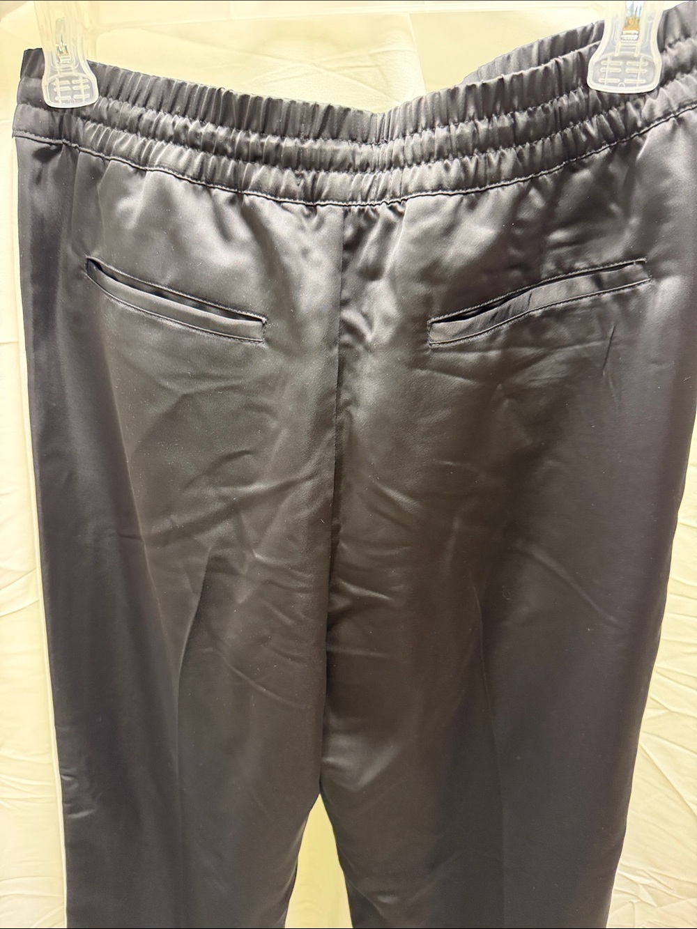 The Kooples Black Track Pants with White Side Stripes - Picture 4 of 4